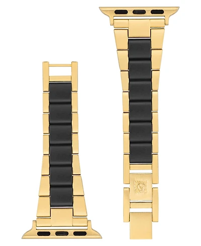 Anne Klein Women's Gold-Tone and Tide Plastic Bracelet designed for Apple Watch 42mm (Series 1-3 only) & 44/45/46/49mm (Ultra & Ultra 2