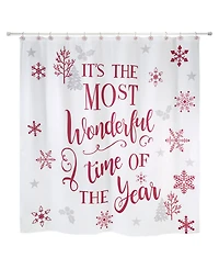 Avanti Sparkle Snowflakes Holiday Printed Shower Curtain, 72" x 72"