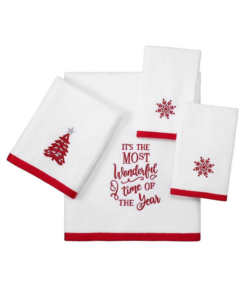 Avanti Sparkle Snowflakes Holiday Resin Bath Towel, 27" x 50"