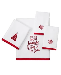Avanti Sparkle Snowflakes Holiday Resin Bath Towel, 27" x 50"