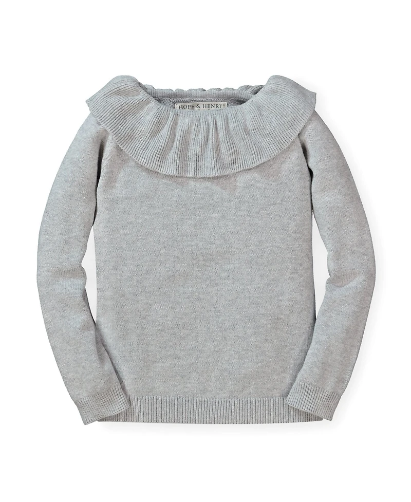 Hope & Henry Baby Girls Ruffle Collar Sweater