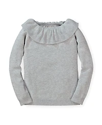 Hope & Henry Baby Girls Ruffle Collar Sweater