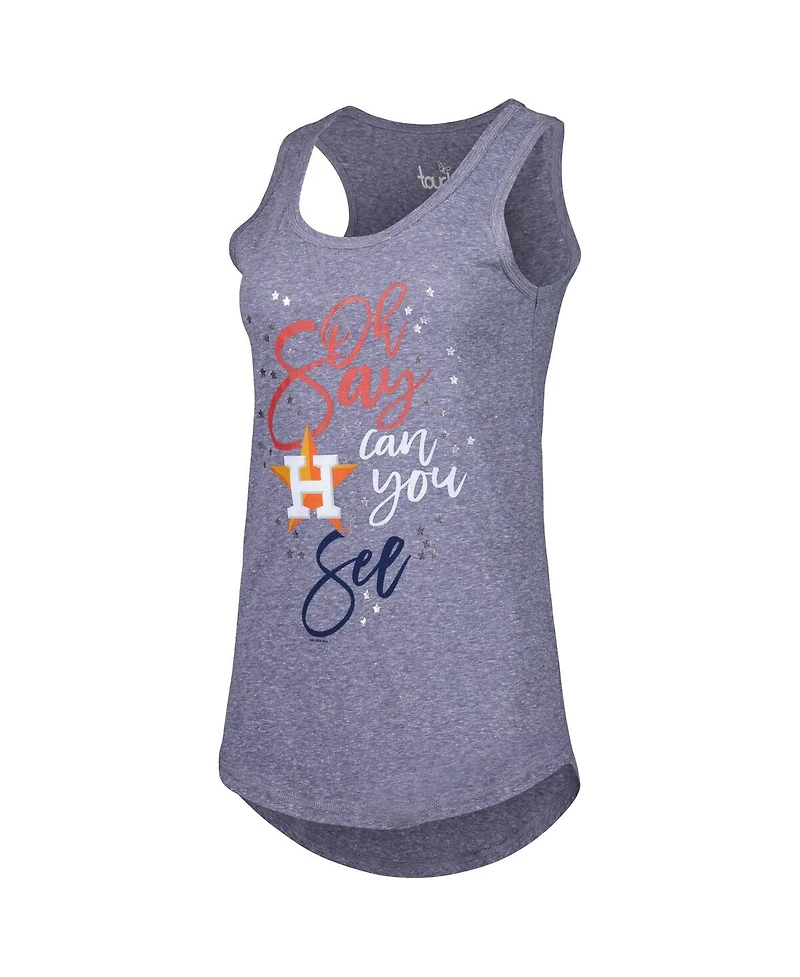 Women's Touch Navy Houston Astros Americana Tri-Blend Racerback Tank Top