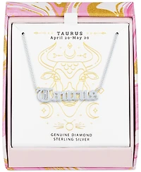 Diamond Accent Zodiac Name 18" Pendant Necklace in Sterling Silver or 14k Gold-Plated Sterling Silver
