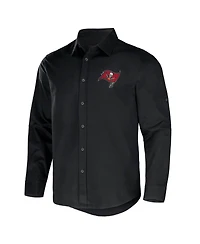 Men's Nfl x Darius Rucker Collection by Fanatics Black Tampa Bay Buccaneers Convertible Twill Long Sleeve Button-Up Shirt