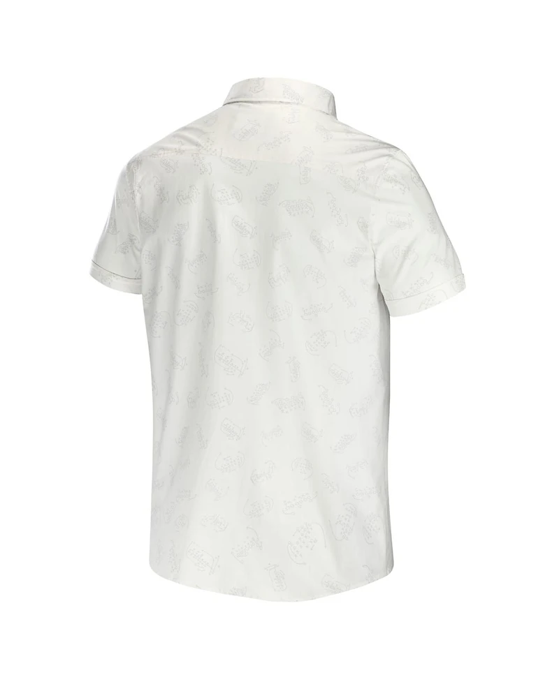 Men's Nfl x Darius Rucker Collection by Fanatics White Pittsburgh Steelers Woven Button-Up T-shirt