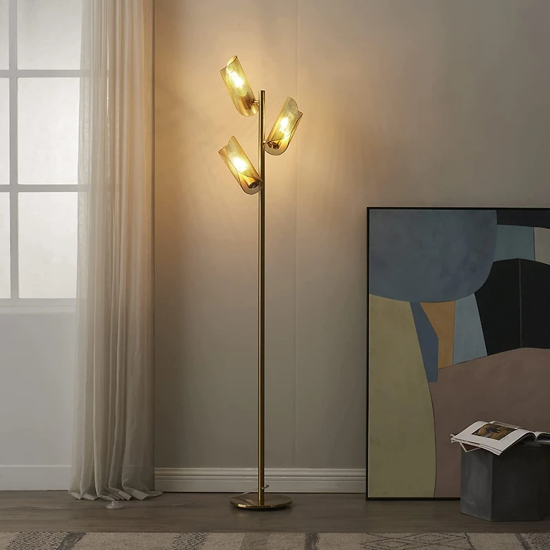 Brightech Lyra 71" Modern Tree Led Floor Lamp with Metal Cage Shades
