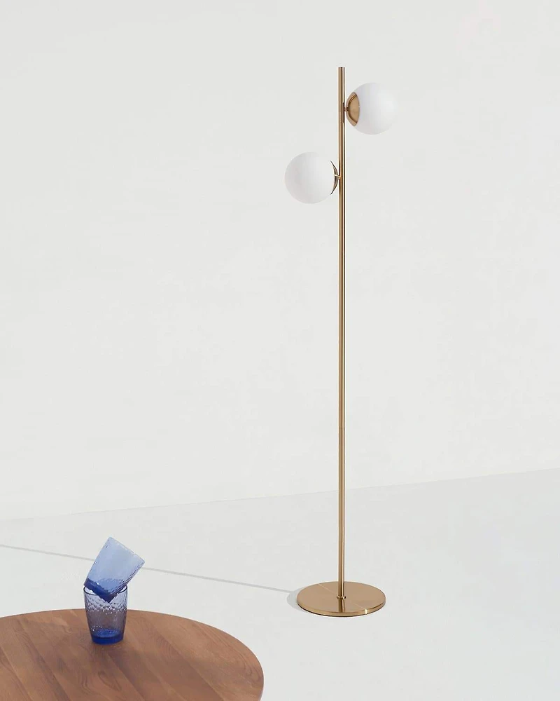Sphere 65" Led Modern Tree Floor Lamp with Frosted Globes
