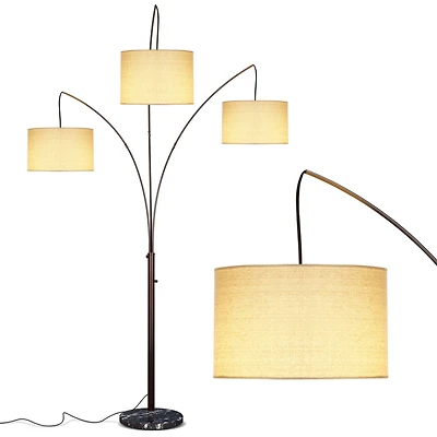 Trilage 84" Led Contemporary Arc Floor Lamp with Marble Base, Bulbs Included