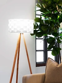 Bijou 60" Tripod Led Floor Lamp with Novelty Woven Shade