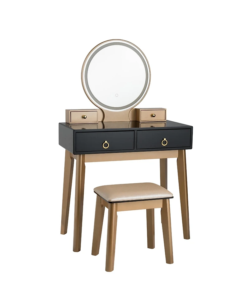 Makeup Vanity Table 3 Color Lighting Modes Jewelry Dressing