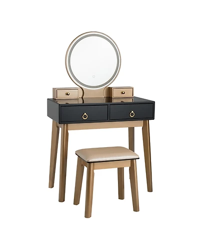 Makeup Vanity Table 3 Color Lighting Modes Jewelry Dressing