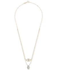 Wrapped Diamond Evil Eye & Hamsa Hand Layered Pendant Necklace (1/6 ct. t.w.) in 10k Gold, 17" + 1" extender, Created for Macy's