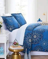 Southshore Fine Linens Midnight Floral 3-Pc. Comforter Set