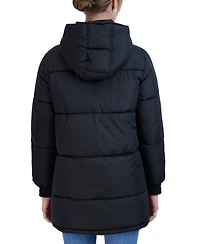 Sebby Juniors' Hooded 3/4 Puffer Coat
