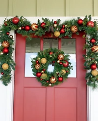 Village Lighting 24" Lighted Christmas Wreath, Christmas Classic