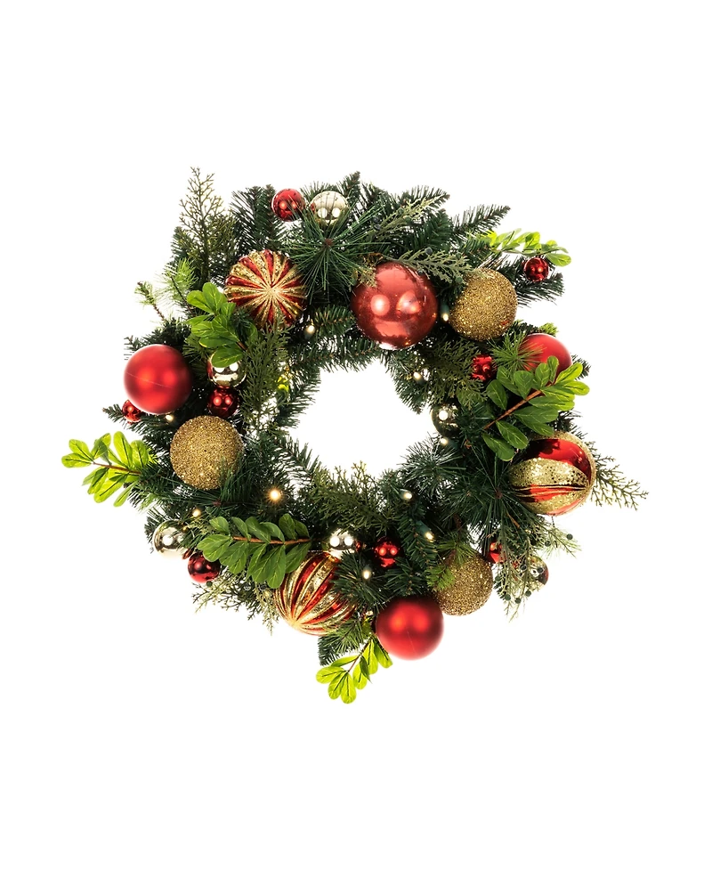 Village Lighting 24" Lighted Christmas Wreath, Christmas Classic