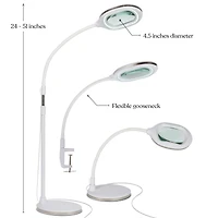 Brightech Lightview Pro Led 3-in-1 Magnifier Floor or Desk Lamp (1.75x) 3 Diopter