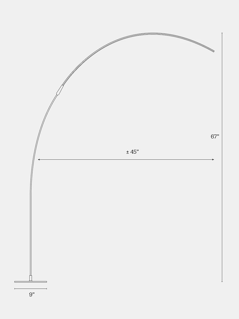 Sparq 67" Dimmable Led Modern Arc Floor Lamp