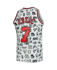 Men's Mitchell & Ness Toni Kukoc White Chicago Bulls 1997-98 Hardwood Classics Doodle Swingman Jersey