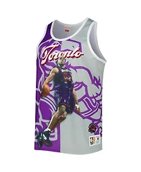 Men's Mitchell & Ness Vince Carter Purple and Gray Toronto Raptors Sublimated Player Tank Top