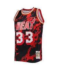 Men's Mitchell & Ness Alonzo Mourning Black Miami Heat 1996-97 Hardwood Classics Marble Swingman Jersey
