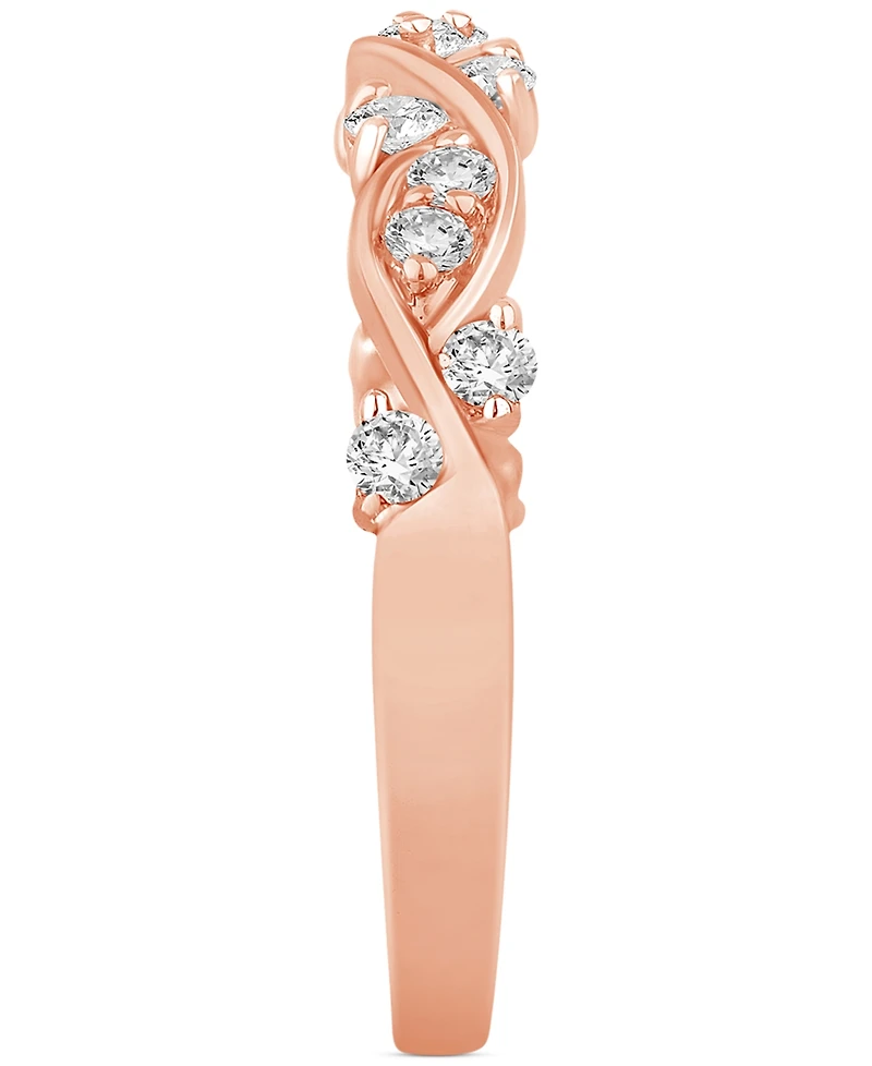 Diamond Swirl Band (3/8 ct. t.w.) 14k White, Yellow or Rose Gold