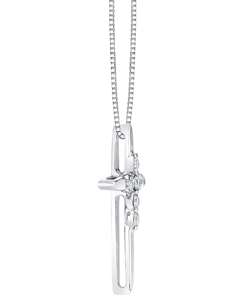 Sirena Diamond Cross 18" Pendant Necklace (1/8 ct. t.w.) 14k White or Yellow Gold