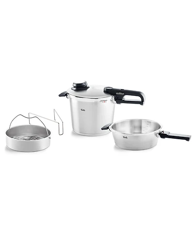 Fissler Vitavit Stainless Steel Premium Set 2.6 Quart , 6.3 Quart Pressure Cooker and Pressure Skillet