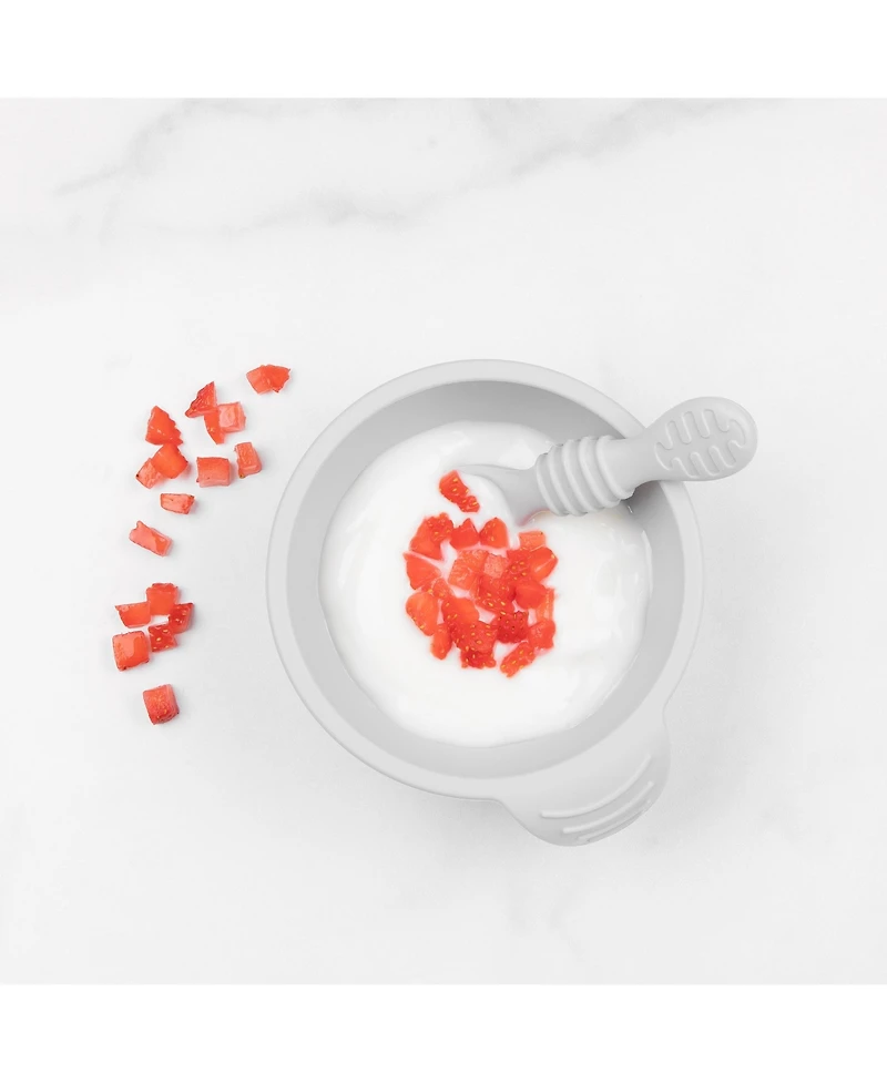 Bumkins Baby Bowl with Lid and Spoon First Feeding, 3 Piece Set