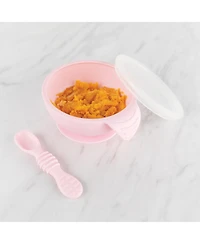 Bumkins Baby Bowl with Lid and Spoon First Feeding, 3 Piece Set