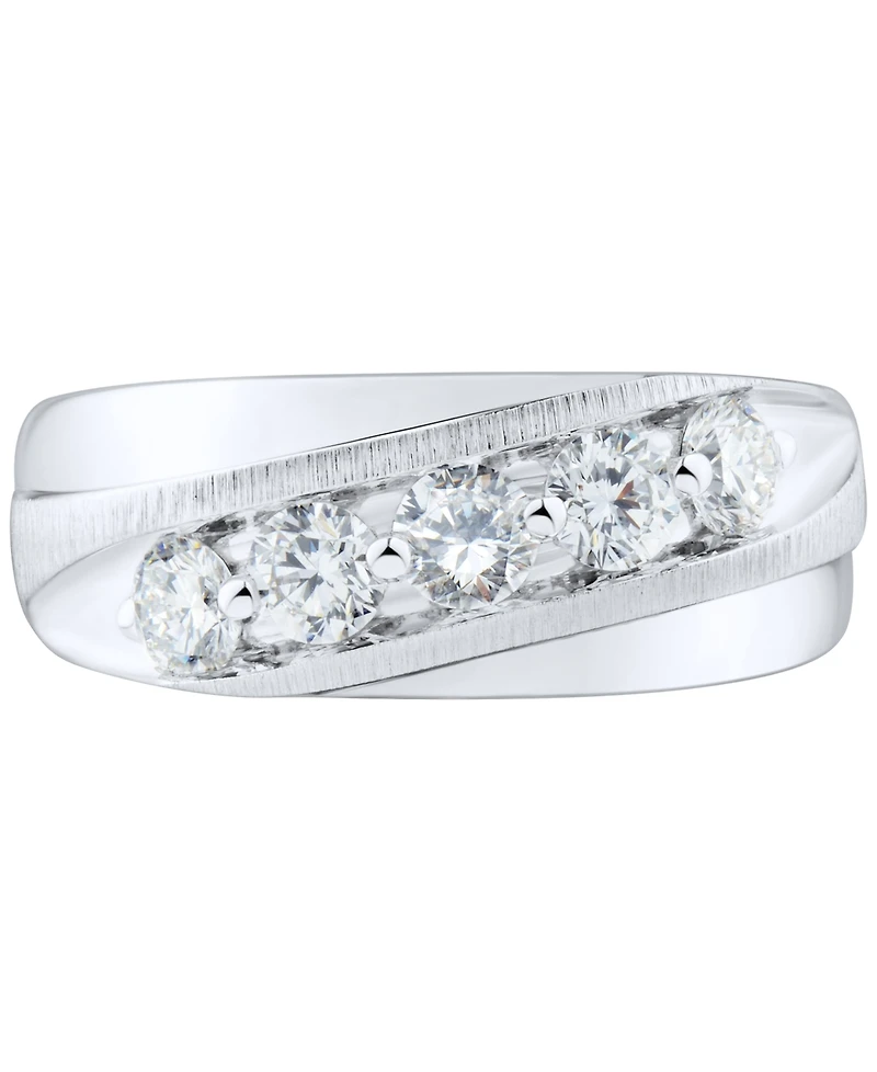 Grown With Love Men's Lab Diamond Diagonal Band (1 ct. t.w.) 10k Gold