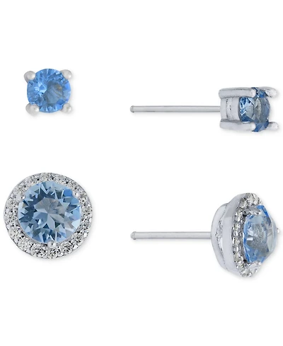 Giani Bernini 2-Pc. Set Crystal & Cubic Zirconia Solitaire & Halo Stud Earrings, Created for Macy's