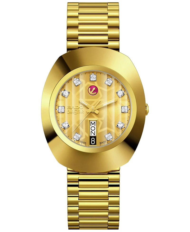 Rado Men's Swiss Automatic Original Gold-Tone Stainless Steel Bracelet Watch 35mm