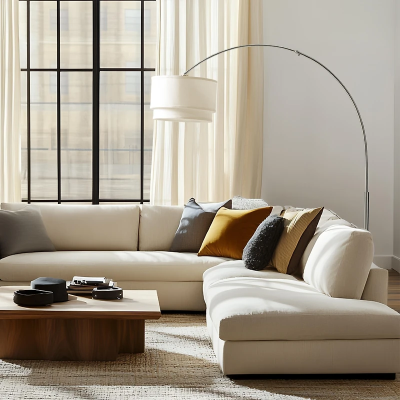 Mason 81" Led Contemporary Arc Floor Lamp with Marble Base, Bulb Included