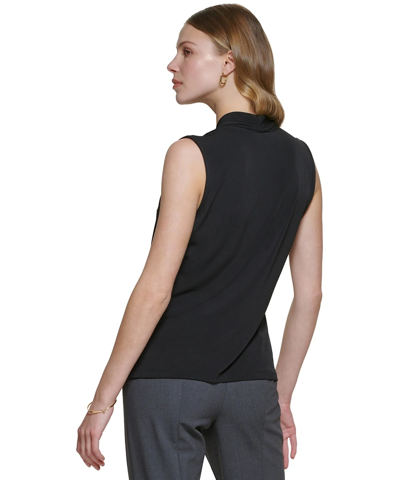 Calvin Klein Gathered V-Neck Sleeveless Top