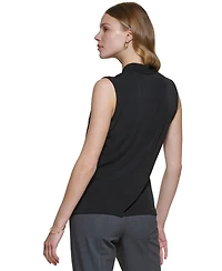 Calvin Klein Gathered V-Neck Sleeveless Top