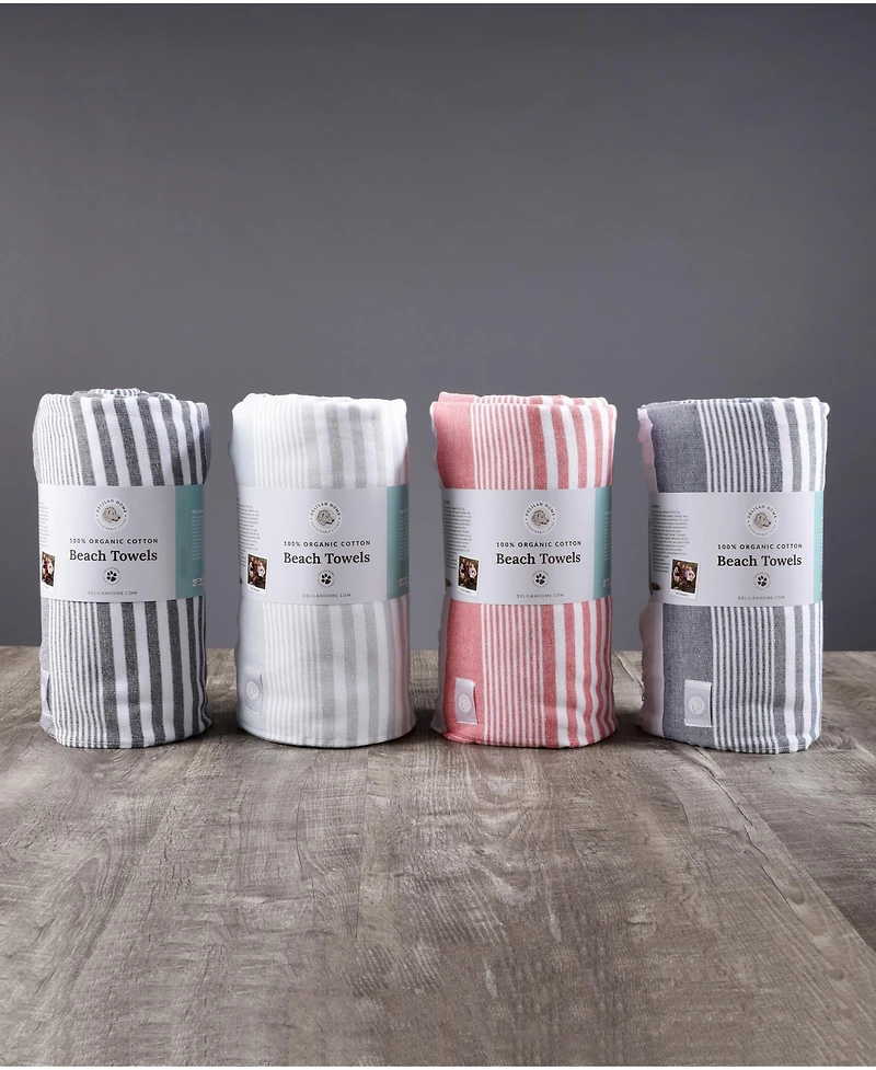 Delilah Home 100% Organic Cotton, Sand Resistant, Sunset Beach Towel, 36" x 70"