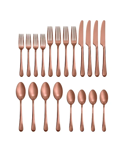 Hampton Forge Mirabella Satin Copper Titanium 18/0 Stainless Steel 20 Piece Set, Service for 4