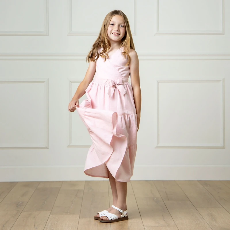 Hope & Henry Girls' Tiered Wrap Dress, Toddler