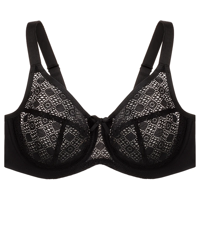 Glamorise Plus Full Figure Wonderwire Lace Comfort Bra 9855