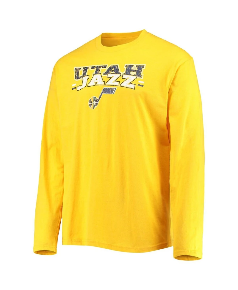 Men's Concepts Sport Navy, Gold Utah Jazz Long Sleeve T-Shirt & Pants Sleep Set