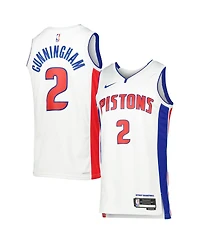 Men's and Women's Nike Cade Cunningham White Detroit Pistons Swingman Jersey - Icon Edition