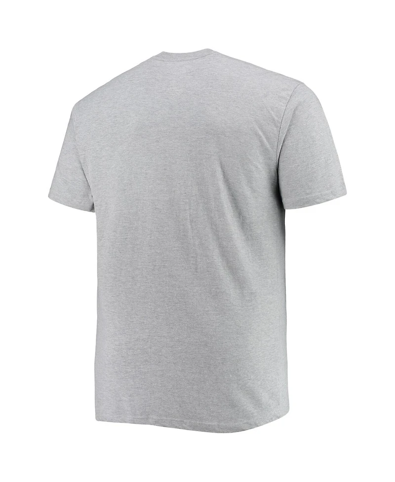 Men's Heathered Gray Brooklyn Nets Big and Tall Heart Soul T-shirt