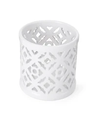 Elements 5" Pierced Quadrefoil Ceramic Lantern