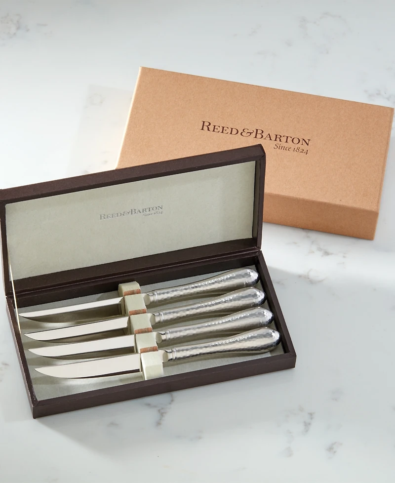 Reed & Barton Hammered Antique Like 4 Pieces Steak Knife Set