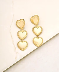 Ettika 18k Gold-Plated Heart Triple Drop Earrings