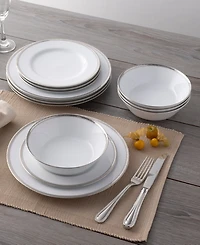 Noritake Whiteridge Platinum 12 Pc Set, Service For 4