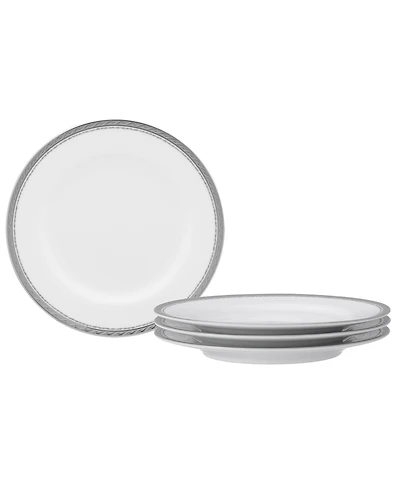 Noritake Whiteridge Platinum Set Of 4 Bread Butter/Appetizer Plates, 6-1/2"