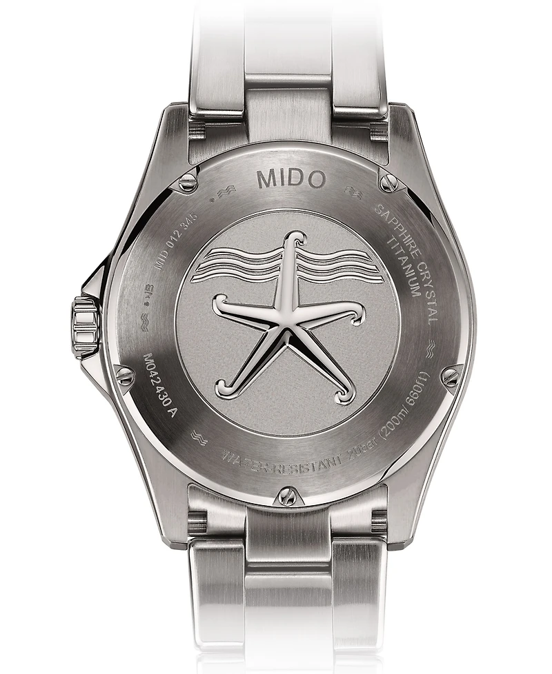 Mido Men's Swiss Automatic Ocean Star Silver-Tone Titanium Bracelet Watch 43mm